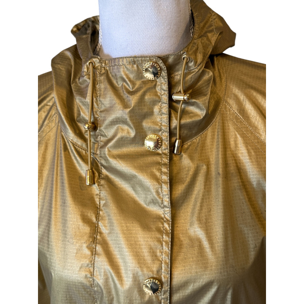Vintage Women's Lauren Ralph Lauren Windbreaker Jacket Hood XL Gold Metallic - Picture 4 of 16